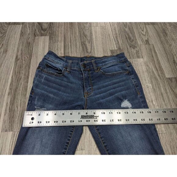 (3/$35) Aeropostale Size 4 Regular Distressed Skinny Denim Blue Jean Jeggings - Picture 8 of 11